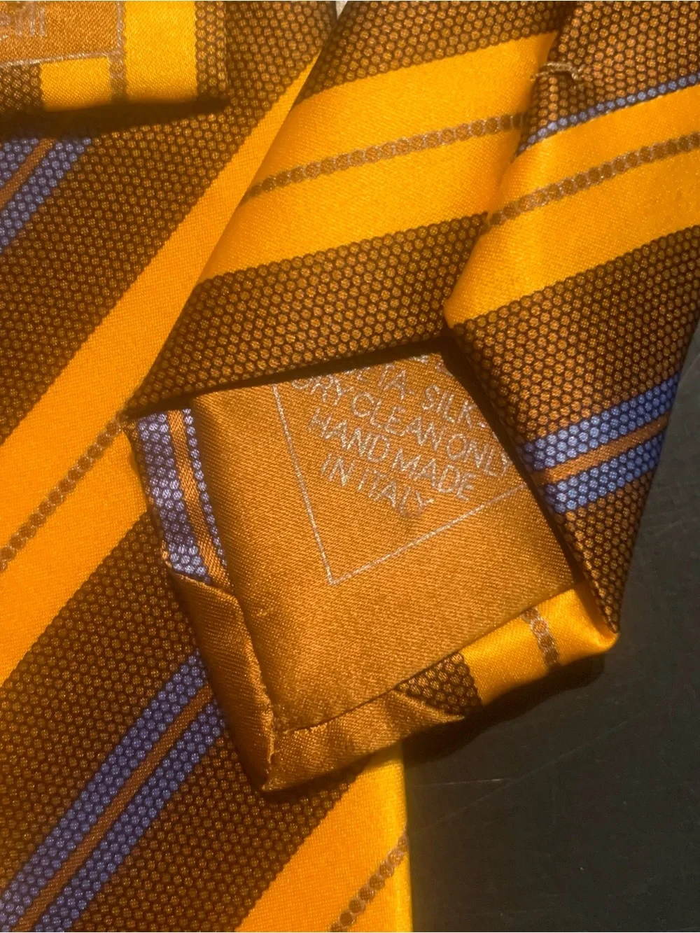 Italo Ferretti Silvi Marina Mens Tie Necktie Silk Italy Hand Made Striped